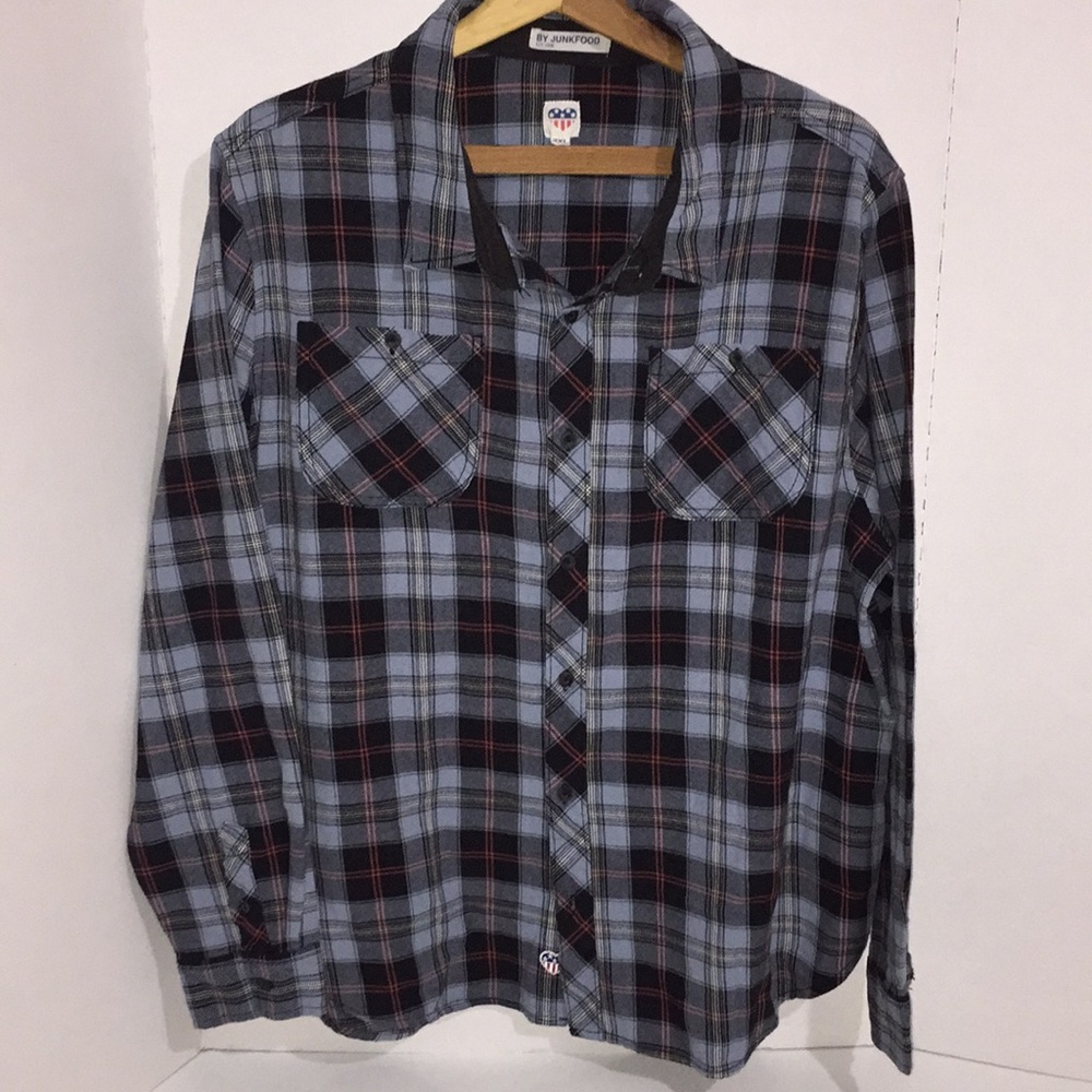 Junk Food plaid long sleeve button up shirt